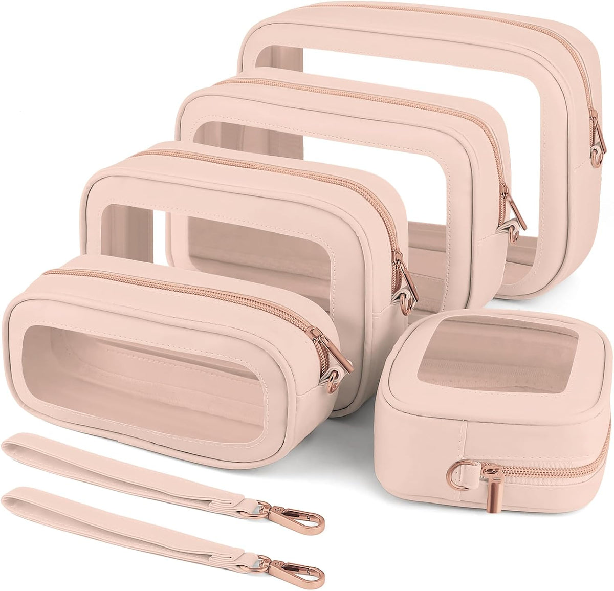 Clear Makeup Bags with Handles, TSA Approved Toiletry Bags, Diaper Bag Organizer Pouch, TPU Car Storage Organizer with Zippers, Waterproof Travel Organizer Bag for Women