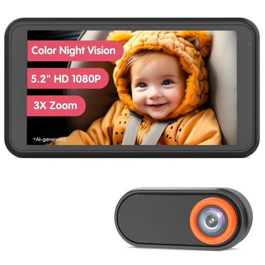BM2 Baby Car Camera, 5.2" 1080P Rear Seat Monitor