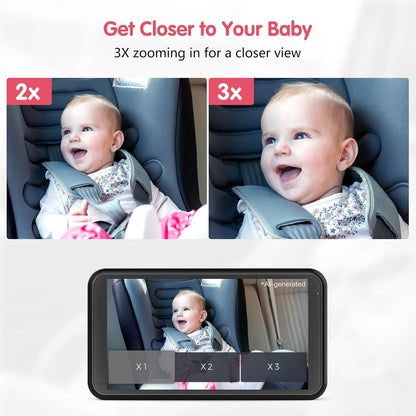 BM2 Baby Car Camera, 5.2" 1080P Rear Seat Monitor