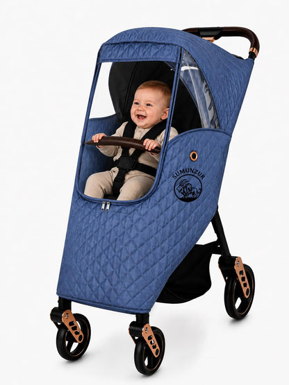 Blue Winter Stroller Weather Shield Universal,Baby Stroller Rain Cover Waterproof,Travel Strollers Raincoat,Pushchairs Accessories,for Colder Weather,Protect from Snow Wind Sun Dust