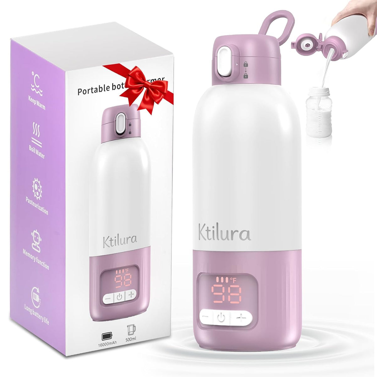 Portable Bottle Warmer for Travel, Fast Heating Milk Warmer