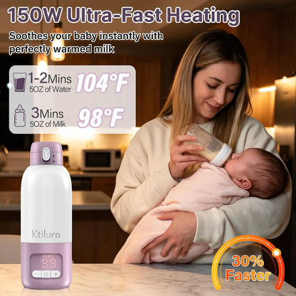 Portable Bottle Warmer for Travel, Fast Heating Milk Warmer