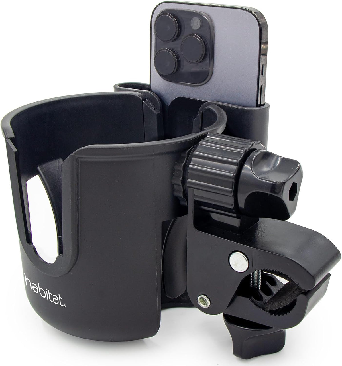 Universal Stroller Cup Holder Attachment with Phone Holder - Adjustable Drink and Phone Organizer for Baby Strollers,Walkers, Bikes & Scooters, Parent Gift