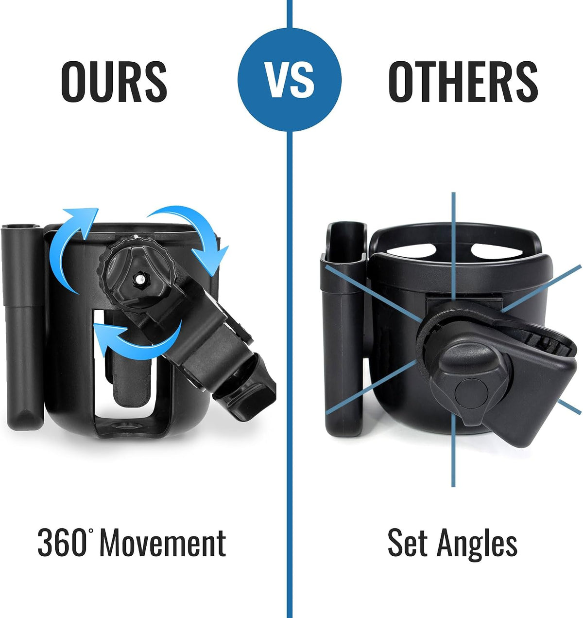Universal Stroller Cup Holder Attachment with Phone Holder - Adjustable Drink and Phone Organizer for Baby Strollers,Walkers, Bikes & Scooters, Parent Gift