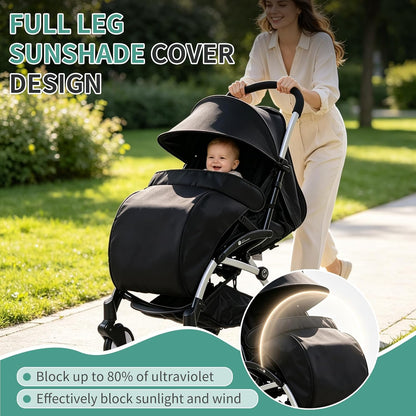 Stroller Leg Shade, Stroller Sun Shade Universal Sunlight Protection, Black