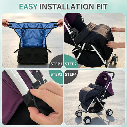Stroller Leg Shade, Stroller Sun Shade Universal Sunlight Protection, Black