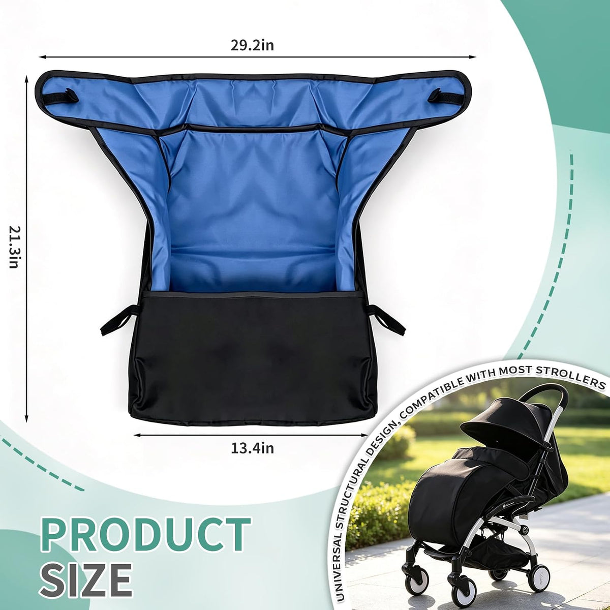 Stroller Leg Shade, Stroller Sun Shade Universal Sunlight Protection, Black