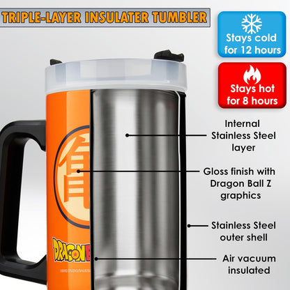 One Piece Tumbler with Handle and Straw 32 oz, Keeps Hot 8 Hrs, Cold 12H & Ice 42H, BPA-Free Insulated Stainless Steel Water Bottle, Travel Mug, Anime Gifts (Multi One Piece)