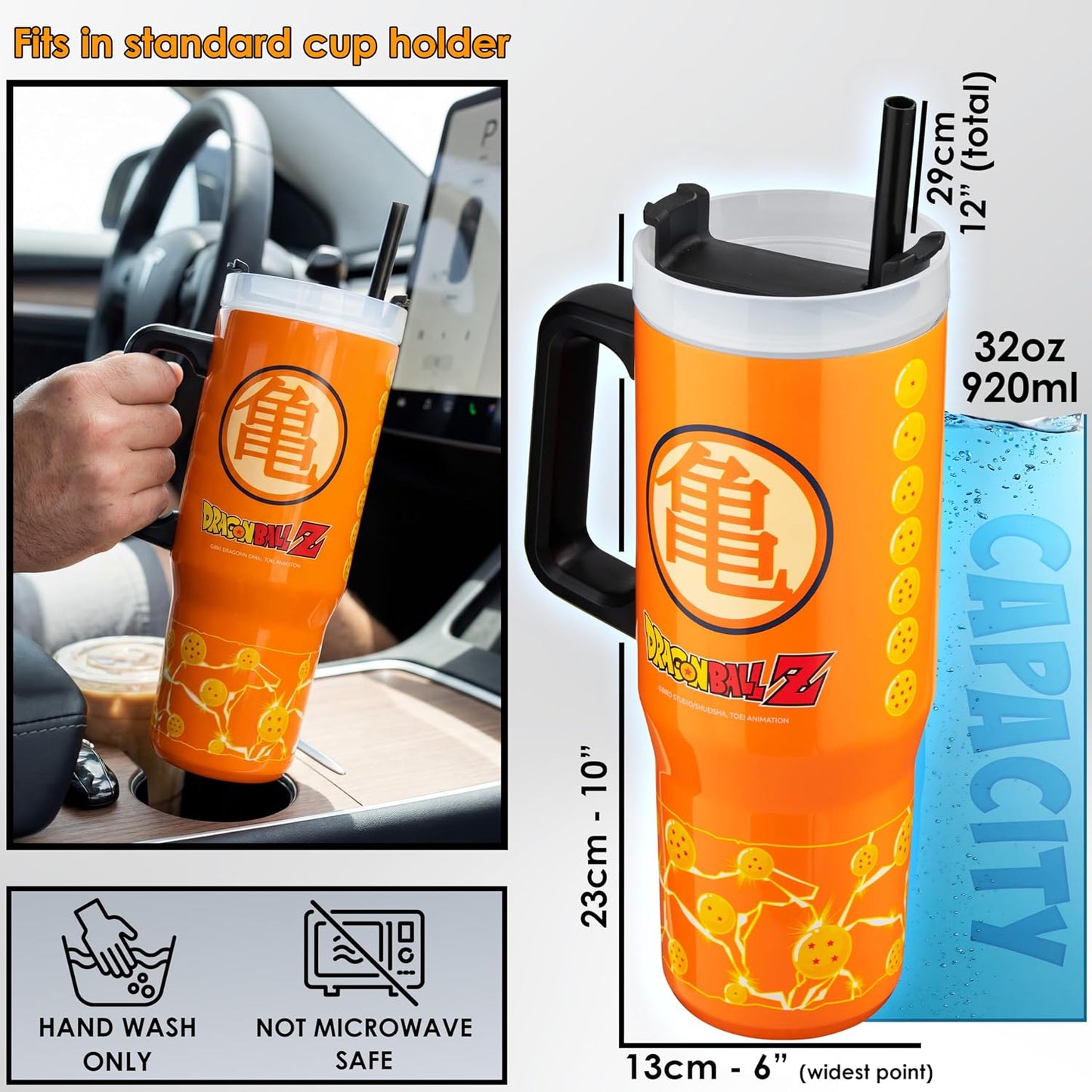 One Piece Tumbler with Handle and Straw 32 oz, Keeps Hot 8 Hrs, Cold 12H & Ice 42H, BPA-Free Insulated Stainless Steel Water Bottle, Travel Mug, Anime Gifts (Multi One Piece)