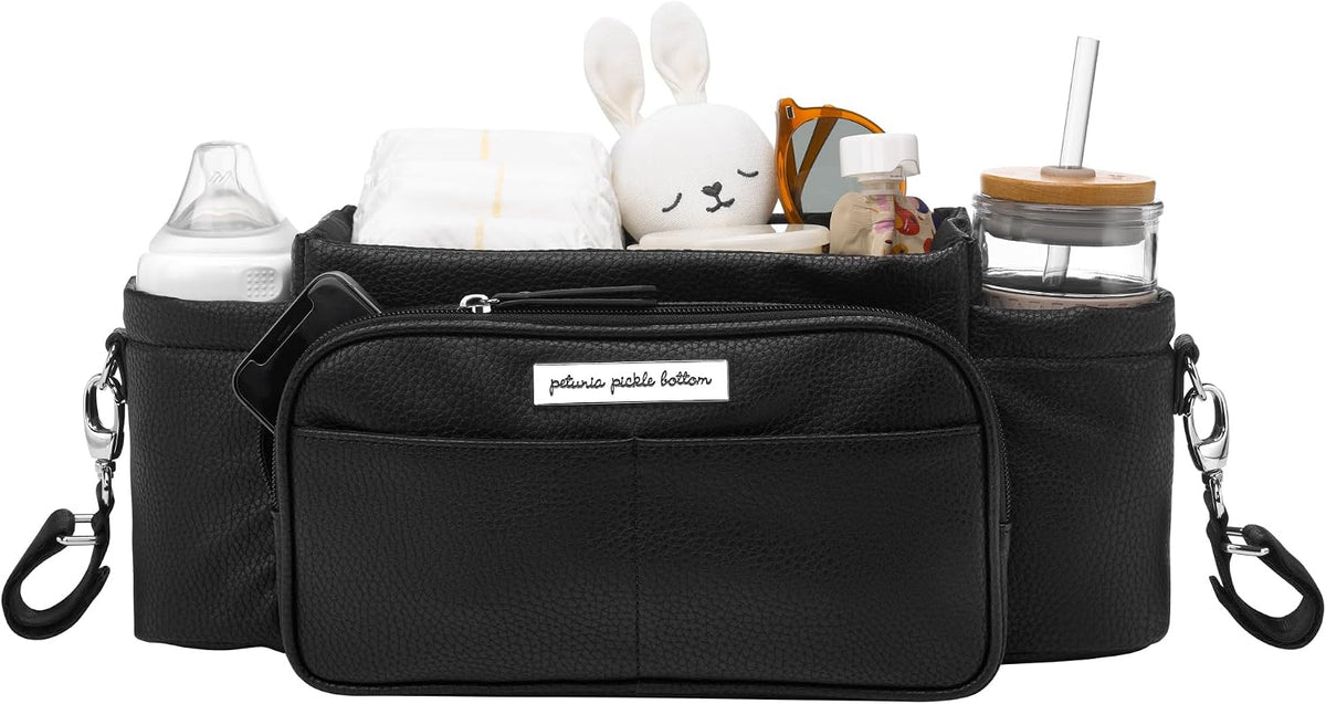 Wander Stroller Caddy Deluxe, Perfect for Organization, Multiple Carry Positions, Fits Most Strollers, Ebony
