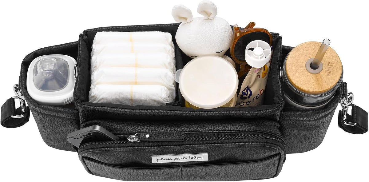 Wander Stroller Caddy Deluxe, Perfect for Organization, Multiple Carry Positions, Fits Most Strollers, Ebony