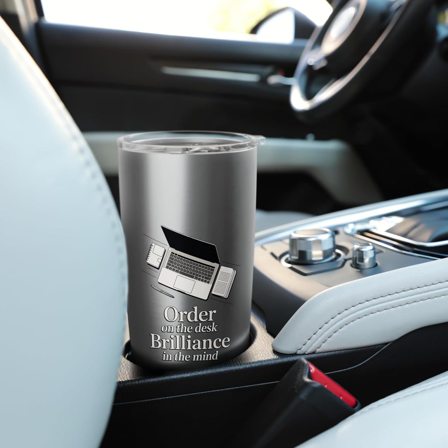 Order On The Desk For A Brilliant Mind Office Stainless Steel Insulated Tumbler