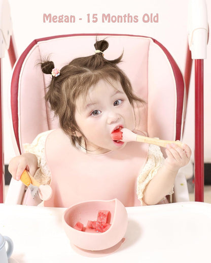 Suction Baby Bowl Silicone Bib Spoon Set 6 M+ (Hazy Green)