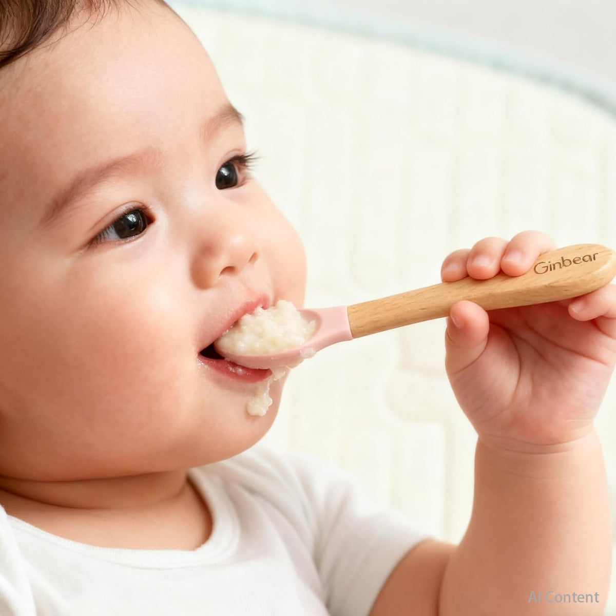 Suction Baby Bowl Silicone Bib Spoon Set 6 M+ (Hazy Green)