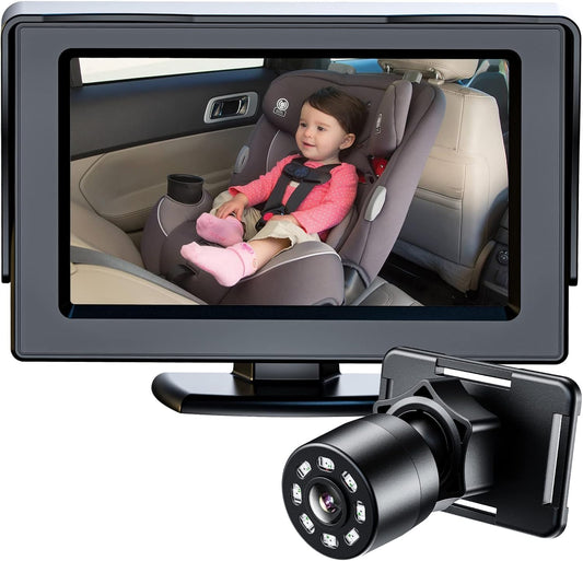 Baby Car Camera, Easily Install Baby Car Mirror 1080P Clear Car Baby Camera for Rear Facing Seat Backseat 4.3 inch Display