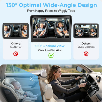 Baby Car Camera, Easily Install Baby Car Mirror 1080P Clear Car Baby Camera for Rear Facing Seat Backseat 4.3 inch Display