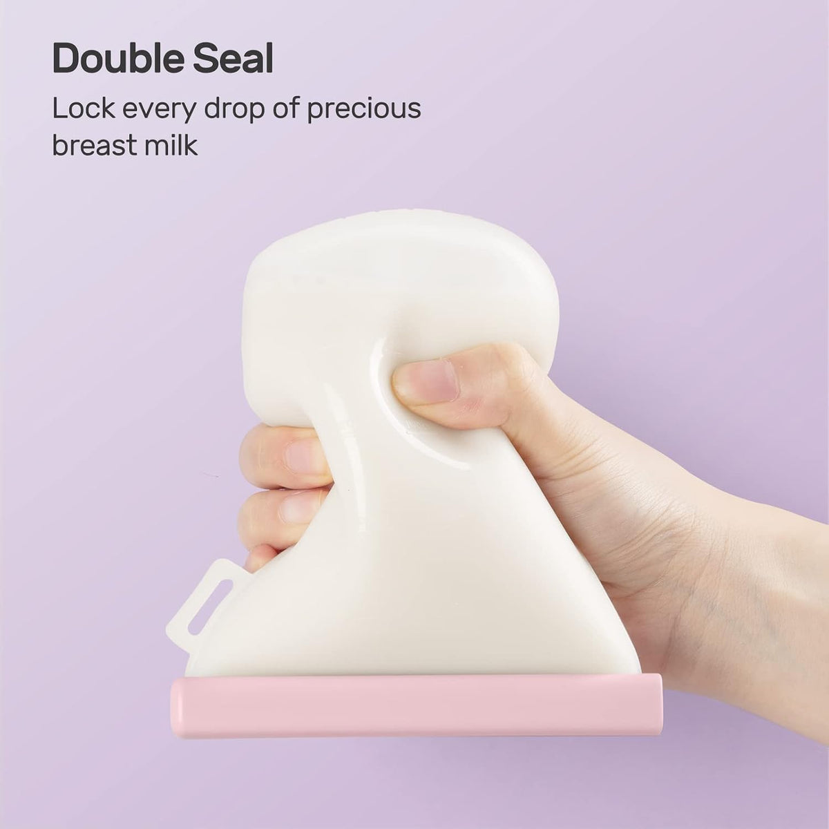 7 Pcs Reusable Silicone Breastmilk Storage Bags, 12oz/360ml Double Leak-Proof Breastmilk Freezer Bags, BPA Free Self-Standing Milk Bags for Breastfeeding, Baby Food Pouches