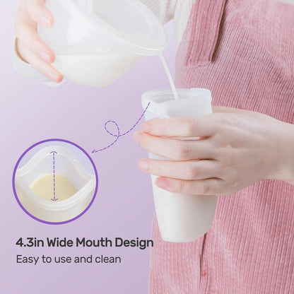 7 Pcs Reusable Silicone Breastmilk Storage Bags, 12oz/360ml Double Leak-Proof Breastmilk Freezer Bags, BPA Free Self-Standing Milk Bags for Breastfeeding, Baby Food Pouches