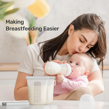 7 Pcs Reusable Silicone Breastmilk Storage Bags, 12oz/360ml Double Leak-Proof Breastmilk Freezer Bags, BPA Free Self-Standing Milk Bags for Breastfeeding, Baby Food Pouches