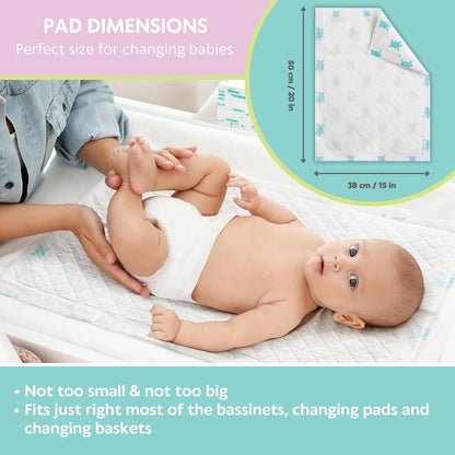 65 Disposable Changing Pads - Soft Absorbent Leak Proof Pee Mats - White Portable Diaper Change Underpads for Bed & Table Protection - 15" x 20" Waterproof Liners