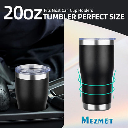 20oz Insulated Tumbler with Lid Straw Travel Coffee Mug Cup (Light/Purple) | Double Wall Vacuum Hot Iced Insulated Cup Stainless Steel Mug Leakproof Powder Coated Metal Tumbler for Men Women
