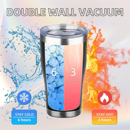 20oz Insulated Tumbler with Lid Straw Travel Coffee Mug Cup (Light/Purple) | Double Wall Vacuum Hot Iced Insulated Cup Stainless Steel Mug Leakproof Powder Coated Metal Tumbler for Men Women