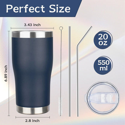 20oz Insulated Tumbler with Lid Straw Travel Coffee Mug Cup (Light/Purple) | Double Wall Vacuum Hot Iced Insulated Cup Stainless Steel Mug Leakproof Powder Coated Metal Tumbler for Men Women