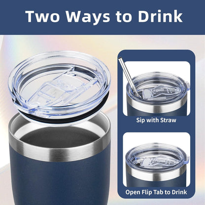 20oz Insulated Tumbler with Lid Straw Travel Coffee Mug Cup (Light/Purple) | Double Wall Vacuum Hot Iced Insulated Cup Stainless Steel Mug Leakproof Powder Coated Metal Tumbler for Men Women