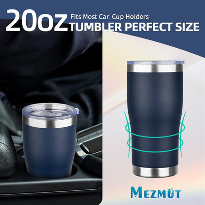 20oz Insulated Tumbler with Lid Straw Travel Coffee Mug Cup (Light/Purple) | Double Wall Vacuum Hot Iced Insulated Cup Stainless Steel Mug Leakproof Powder Coated Metal Tumbler for Men Women
