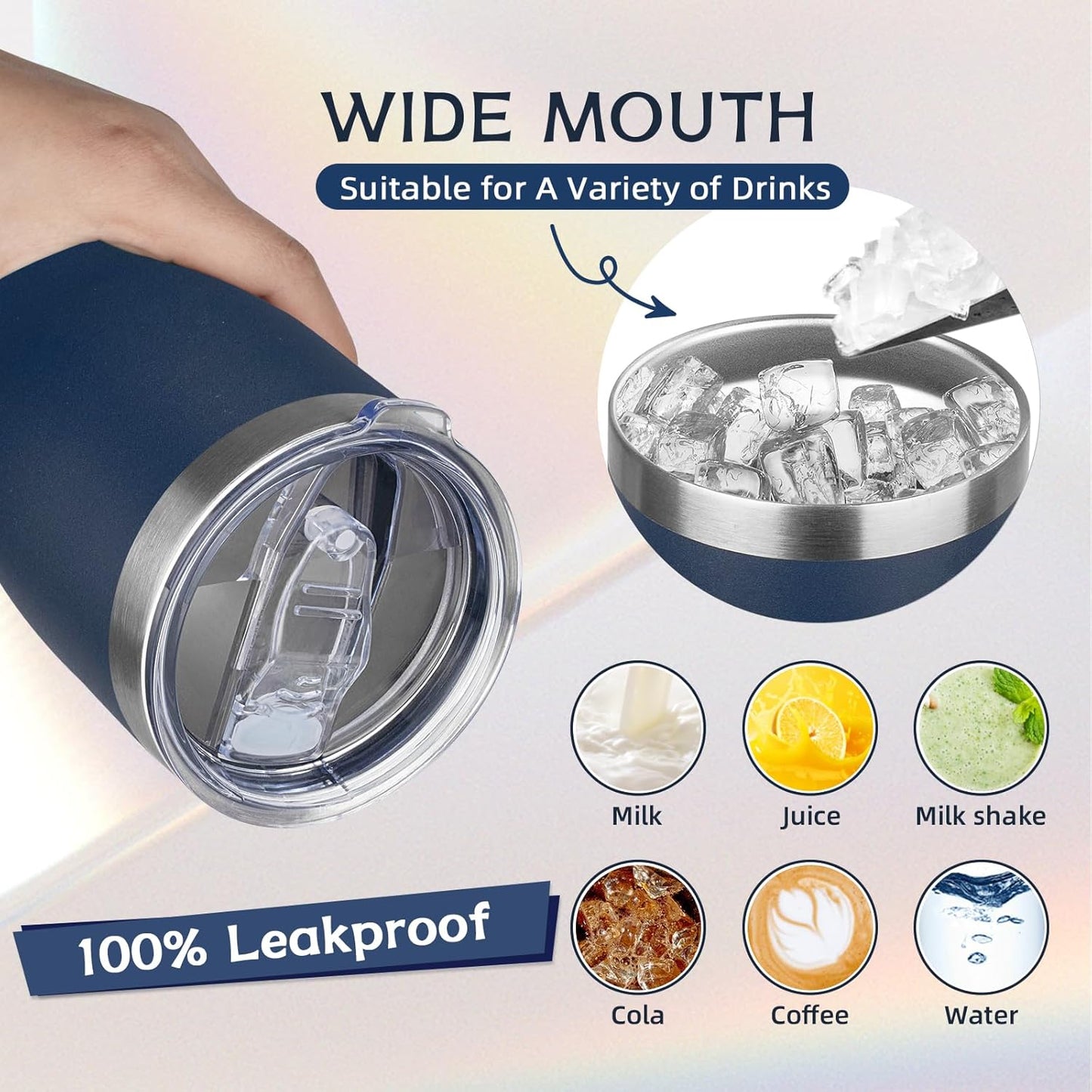 20oz Insulated Tumbler with Lid Straw Travel Coffee Mug Cup (Light/Purple) | Double Wall Vacuum Hot Iced Insulated Cup Stainless Steel Mug Leakproof Powder Coated Metal Tumbler for Men Women