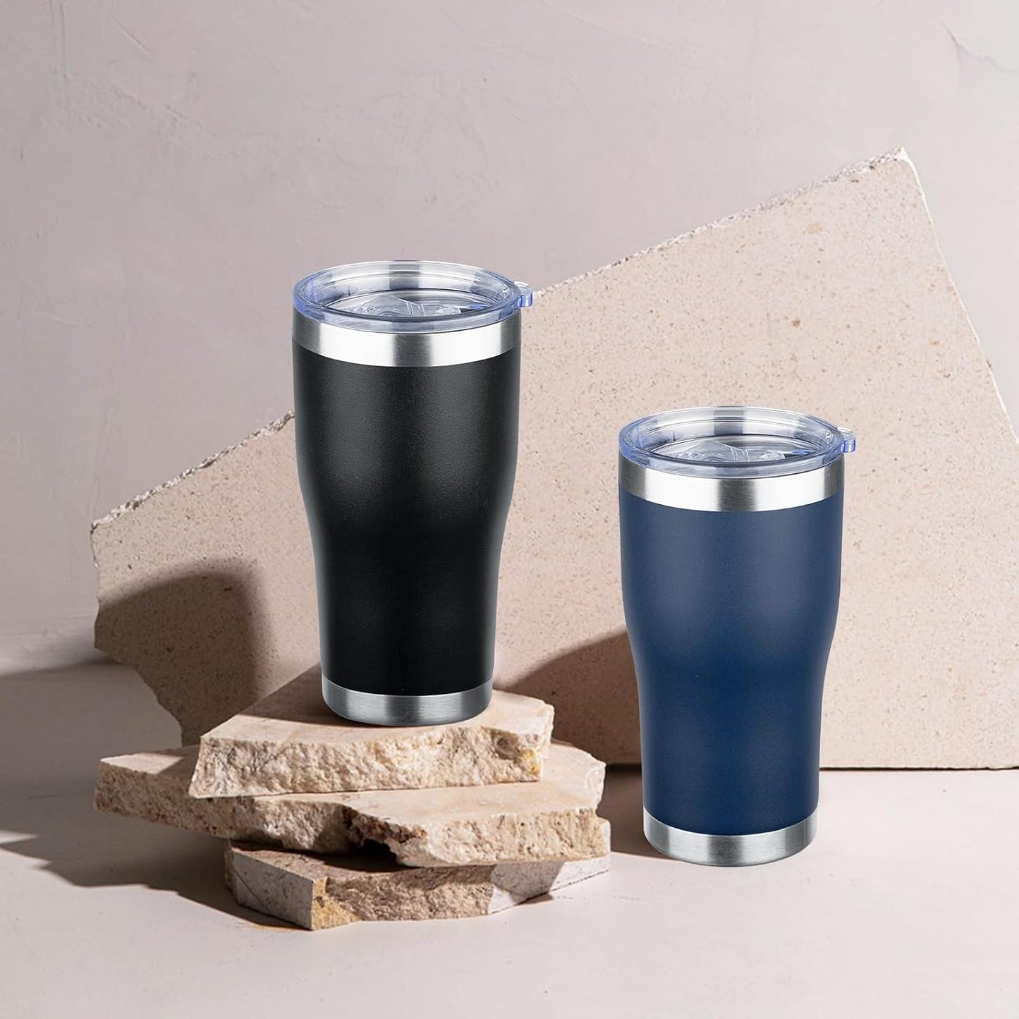 20oz Insulated Tumbler with Lid Straw Travel Coffee Mug Cup (Light/Purple) | Double Wall Vacuum Hot Iced Insulated Cup Stainless Steel Mug Leakproof Powder Coated Metal Tumbler for Men Women