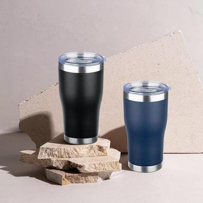 20oz Insulated Tumbler with Lid Straw Travel Coffee Mug Cup (Light/Purple) | Double Wall Vacuum Hot Iced Insulated Cup Stainless Steel Mug Leakproof Powder Coated Metal Tumbler for Men Women
