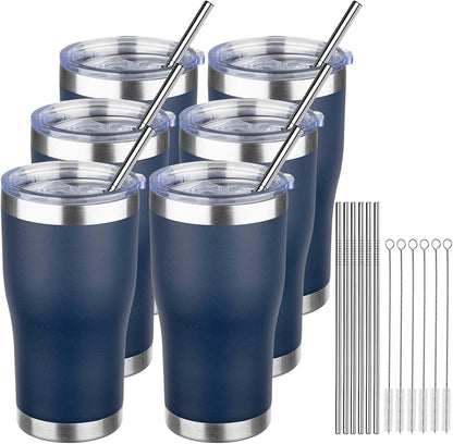 20oz Insulated Tumbler with Lid Straw Travel Coffee Mug Cup (Light/Purple) | Double Wall Vacuum Hot Iced Insulated Cup Stainless Steel Mug Leakproof Powder Coated Metal Tumbler for Men Women