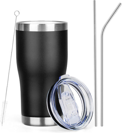 20oz Insulated Tumbler with Lid Straw Travel Coffee Mug Cup (Light/Purple) | Double Wall Vacuum Hot Iced Insulated Cup Stainless Steel Mug Leakproof Powder Coated Metal Tumbler for Men Women
