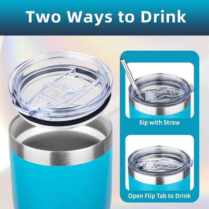 20oz Insulated Tumbler with Lid Straw Travel Coffee Mug Cup (Light/Purple) | Double Wall Vacuum Hot Iced Insulated Cup Stainless Steel Mug Leakproof Powder Coated Metal Tumbler for Men Women
