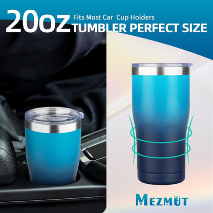 20oz Insulated Tumbler with Lid Straw Travel Coffee Mug Cup (Light/Purple) | Double Wall Vacuum Hot Iced Insulated Cup Stainless Steel Mug Leakproof Powder Coated Metal Tumbler for Men Women