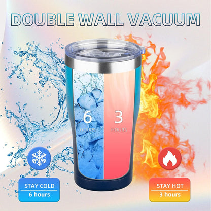 20oz Insulated Tumbler with Lid Straw Travel Coffee Mug Cup (Light/Purple) | Double Wall Vacuum Hot Iced Insulated Cup Stainless Steel Mug Leakproof Powder Coated Metal Tumbler for Men Women
