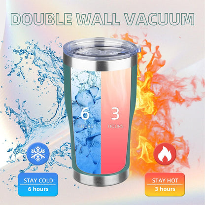 20oz Insulated Tumbler with Lid Straw Travel Coffee Mug Cup (Light/Purple) | Double Wall Vacuum Hot Iced Insulated Cup Stainless Steel Mug Leakproof Powder Coated Metal Tumbler for Men Women