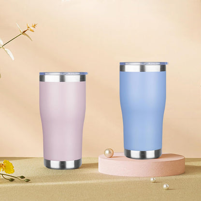 20oz Insulated Tumbler with Lid Straw Travel Coffee Mug Cup (Light/Purple) | Double Wall Vacuum Hot Iced Insulated Cup Stainless Steel Mug Leakproof Powder Coated Metal Tumbler for Men Women