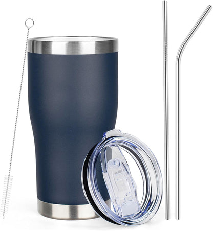 20oz Insulated Tumbler with Lid Straw Travel Coffee Mug Cup (Light/Purple) | Double Wall Vacuum Hot Iced Insulated Cup Stainless Steel Mug Leakproof Powder Coated Metal Tumbler for Men Women