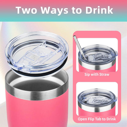 20oz Insulated Tumbler with Lid Straw Travel Coffee Mug Cup (Light/Purple) | Double Wall Vacuum Hot Iced Insulated Cup Stainless Steel Mug Leakproof Powder Coated Metal Tumbler for Men Women