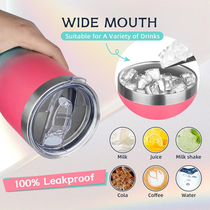 20oz Insulated Tumbler with Lid Straw Travel Coffee Mug Cup (Light/Purple) | Double Wall Vacuum Hot Iced Insulated Cup Stainless Steel Mug Leakproof Powder Coated Metal Tumbler for Men Women