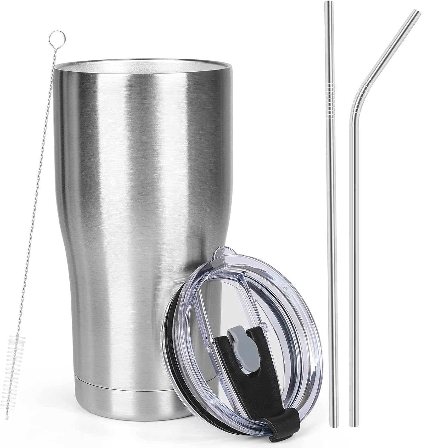 20oz Insulated Tumbler with Lid Straw Travel Coffee Mug Cup (Light/Purple) | Double Wall Vacuum Hot Iced Insulated Cup Stainless Steel Mug Leakproof Powder Coated Metal Tumbler for Men Women