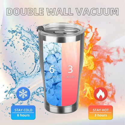 20oz Insulated Tumbler with Lid Straw Travel Coffee Mug Cup (Light/Purple) | Double Wall Vacuum Hot Iced Insulated Cup Stainless Steel Mug Leakproof Powder Coated Metal Tumbler for Men Women