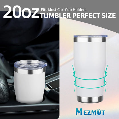 20oz Insulated Tumbler with Lid Straw Travel Coffee Mug Cup (Light/Purple) | Double Wall Vacuum Hot Iced Insulated Cup Stainless Steel Mug Leakproof Powder Coated Metal Tumbler for Men Women