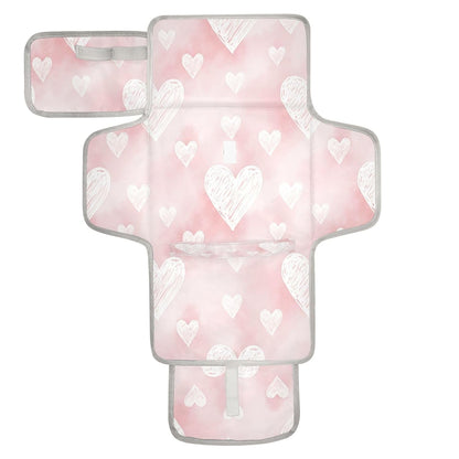 Hearts Portable Diaper Changing Pad Waterproof Changing Pads