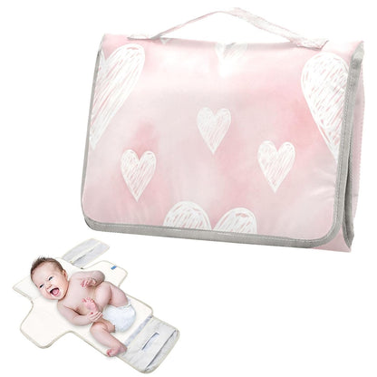 Hearts Portable Diaper Changing Pad Waterproof Changing Pads