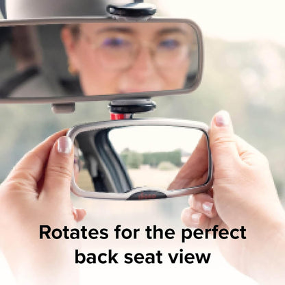 Baby Car Mirror 2 Pack, Includes Safety Car Seat Mirror for Rear Facing Infant & See Me Too Rear View Baby Mirror Both Fully Adjustable with Wide Crystal Clear View, Shatterproof, Crash Tested