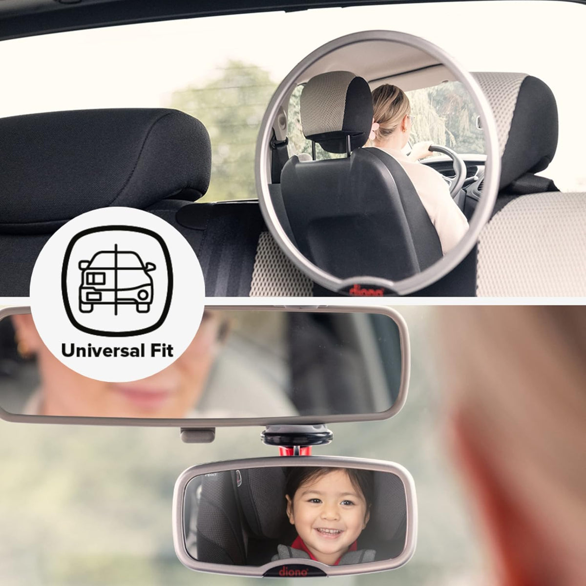 Baby Car Mirror 2 Pack, Includes Safety Car Seat Mirror for Rear Facing Infant & See Me Too Rear View Baby Mirror Both Fully Adjustable with Wide Crystal Clear View, Shatterproof, Crash Tested