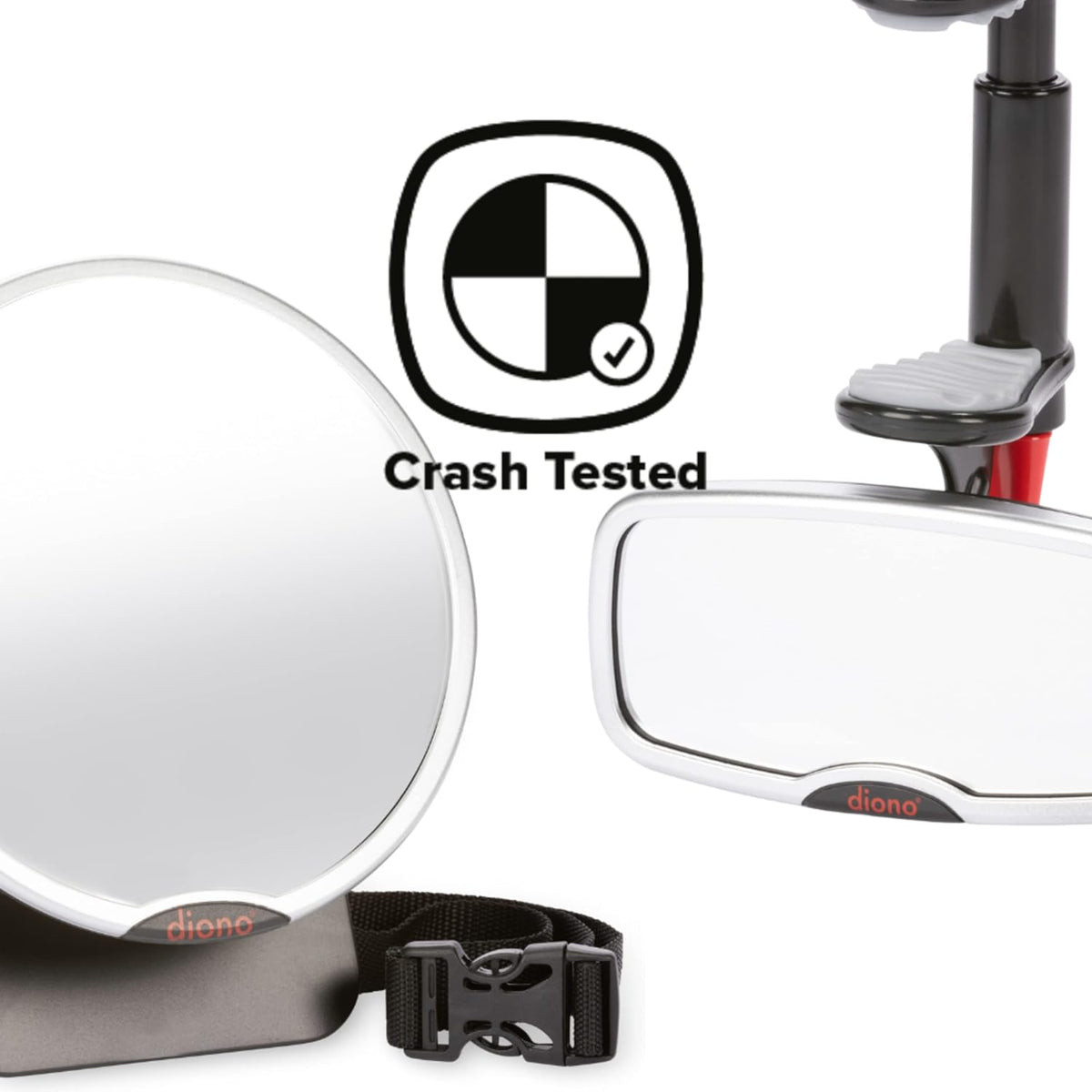 Baby Car Mirror 2 Pack, Includes Safety Car Seat Mirror for Rear Facing Infant & See Me Too Rear View Baby Mirror Both Fully Adjustable with Wide Crystal Clear View, Shatterproof, Crash Tested